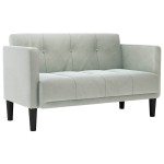 vidaXL Canapea loveseat, gri deschis, 111 cm, catifea vidaXL Canapea loveseat, gri deschis, 111 cm, catifea