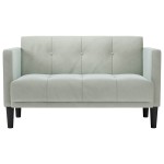 vidaXL Canapea loveseat, gri deschis, 111 cm, catifea vidaXL Canapea loveseat, gri deschis, 111 cm, catifea