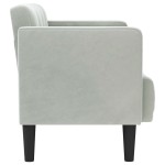vidaXL Canapea loveseat, gri deschis, 111 cm, catifea vidaXL Canapea loveseat, gri deschis, 111 cm, catifea