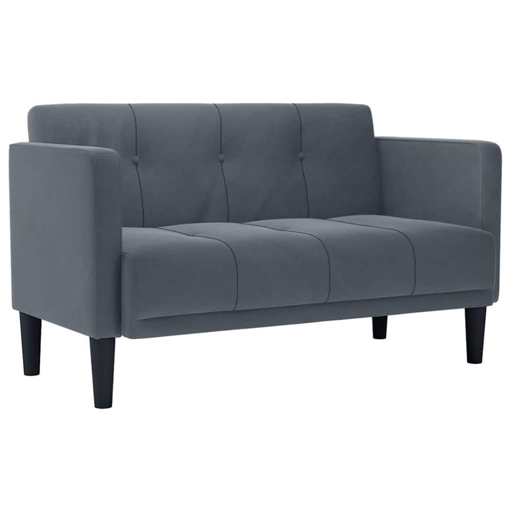 vidaXL Canapea loveseat, gri închis, 111 cm, catifea