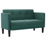 vidaXL Canapea loveseat, verde închis, 111 cm, catifea