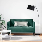 vidaXL Canapea loveseat, verde închis, 111 cm, catifea