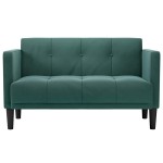 vidaXL Canapea loveseat, verde închis, 111 cm, catifea