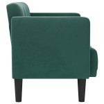 vidaXL Canapea loveseat, verde închis, 111 cm, catifea