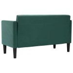 vidaXL Canapea loveseat, verde închis, 111 cm, catifea