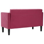 vidaXL Canapea loveseat, vin roșu, 111 cm, catifea