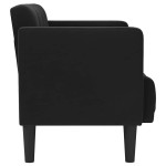 vidaXL Canapea loveseat, negru, 111 cm, catifea