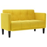 vidaXL Canapea loveseat, galben, 111 cm, catifea