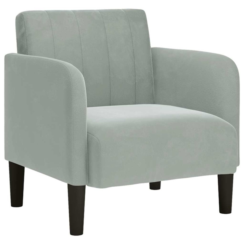 vidaXL Canapea scaun cu cotiere Gri deschis 54 cm catifea