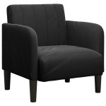 vidaXL Canapea Scaun cu Cotiere Negru 54 cm Catifea