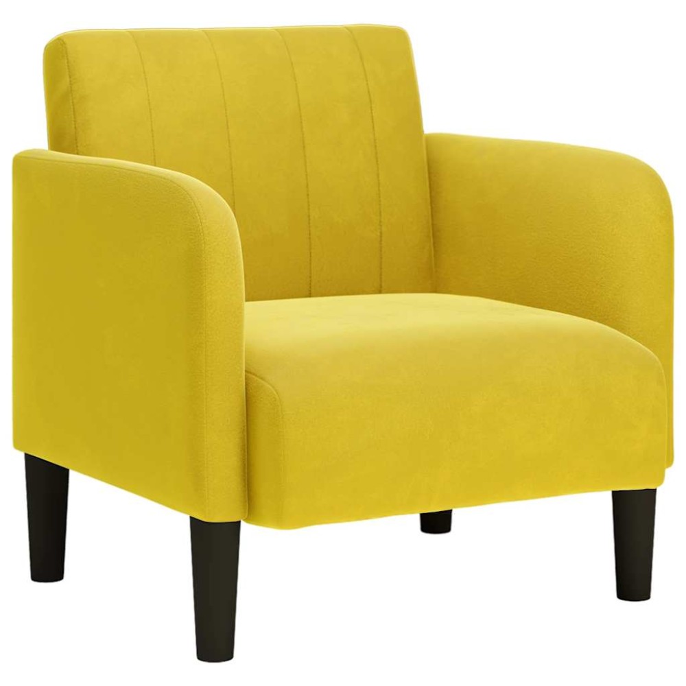 vidaXL Canapea Scaun cu Cotiere Catifea Galben 54 cm