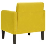 vidaXL Canapea Scaun cu Cotiere Catifea Galben 54 cm vidaXL Canapea Scaun cu Cotiere Catifea Galben 54 cm