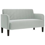 vidaXL Canapea lovesea gri deschis 109 cm catifea