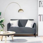vidaXL Canapea lovesea gri închis 109 cm catifea vidaXL Canapea lovesea gri închis 109 cm catifea