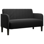 vidaXL Canapea loveseat neagră 109 cm catifea
