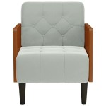 vidaXL Canapea scaun cu cotiere, gri deschis, 55 cm, catifea vidaXL Canapea scaun cu cotiere, gri deschis, 55 cm, catifea