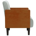 vidaXL Canapea scaun cu cotiere, gri deschis, 55 cm, catifea vidaXL Canapea scaun cu cotiere, gri deschis, 55 cm, catifea
