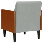 vidaXL Canapea scaun cu cotiere, gri deschis, 55 cm, catifea vidaXL Canapea scaun cu cotiere, gri deschis, 55 cm, catifea