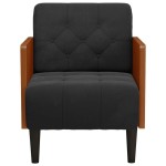 vidaXL Canapea Scaun cu Cotiere Negru 55 cm Catifea vidaXL Canapea Scaun cu Cotiere Negru 55 cm Catifea