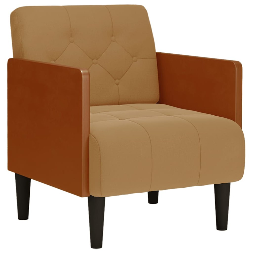 vidaXL Canapea Scaun cu Cotiere Maro 55 cm Catifea