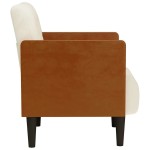 vidaXL Canapea Scaun cu cotiere, crem, 55 cm, catifea
