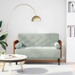 vidaXL Canapea loveseat cu perne de sustinere gri deschis 110 cm vidaXL Canapea loveseat cu perne de sustinere gri deschis 110 cm