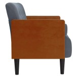 vidaXL Canapea loveseat cu perne de sustinere gri închis 110cm catifea vidaXL Canapea loveseat cu perne de sustinere gri închis 110cm catifea
