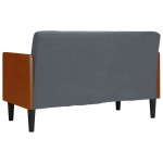 vidaXL Canapea loveseat cu perne de sustinere gri închis 110cm catifea vidaXL Canapea loveseat cu perne de sustinere gri închis 110cm catifea
