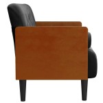 vidaXL Canapea loveseat cu perne de suport negru 110 cm catifea vidaXL Canapea loveseat cu perne de suport negru 110 cm catifea