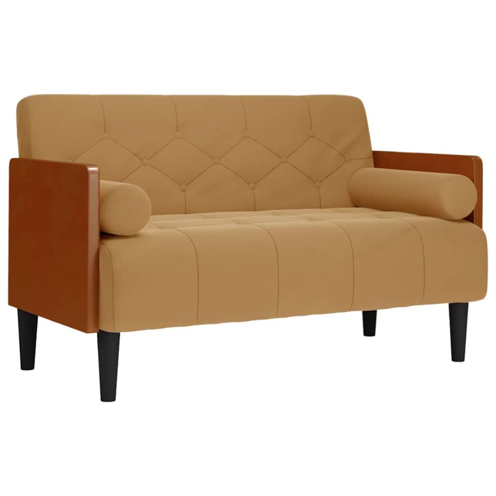 vidaXL Canapea loveseat cu perne de suport maro 110 cm catifea