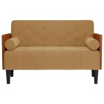 vidaXL Canapea loveseat cu perne de suport maro 110 cm catifea