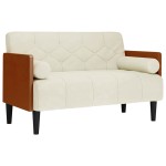 vidaXL Canapea loveseat cu perne de sustinere crem 110 cm catifea vidaXL Canapea loveseat cu perne de sustinere crem 110 cm catifea