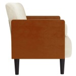 vidaXL Canapea loveseat cu perne de sustinere crem 110 cm catifea vidaXL Canapea loveseat cu perne de sustinere crem 110 cm catifea