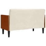 vidaXL Canapea loveseat cu perne de sustinere crem 110 cm catifea vidaXL Canapea loveseat cu perne de sustinere crem 110 cm catifea