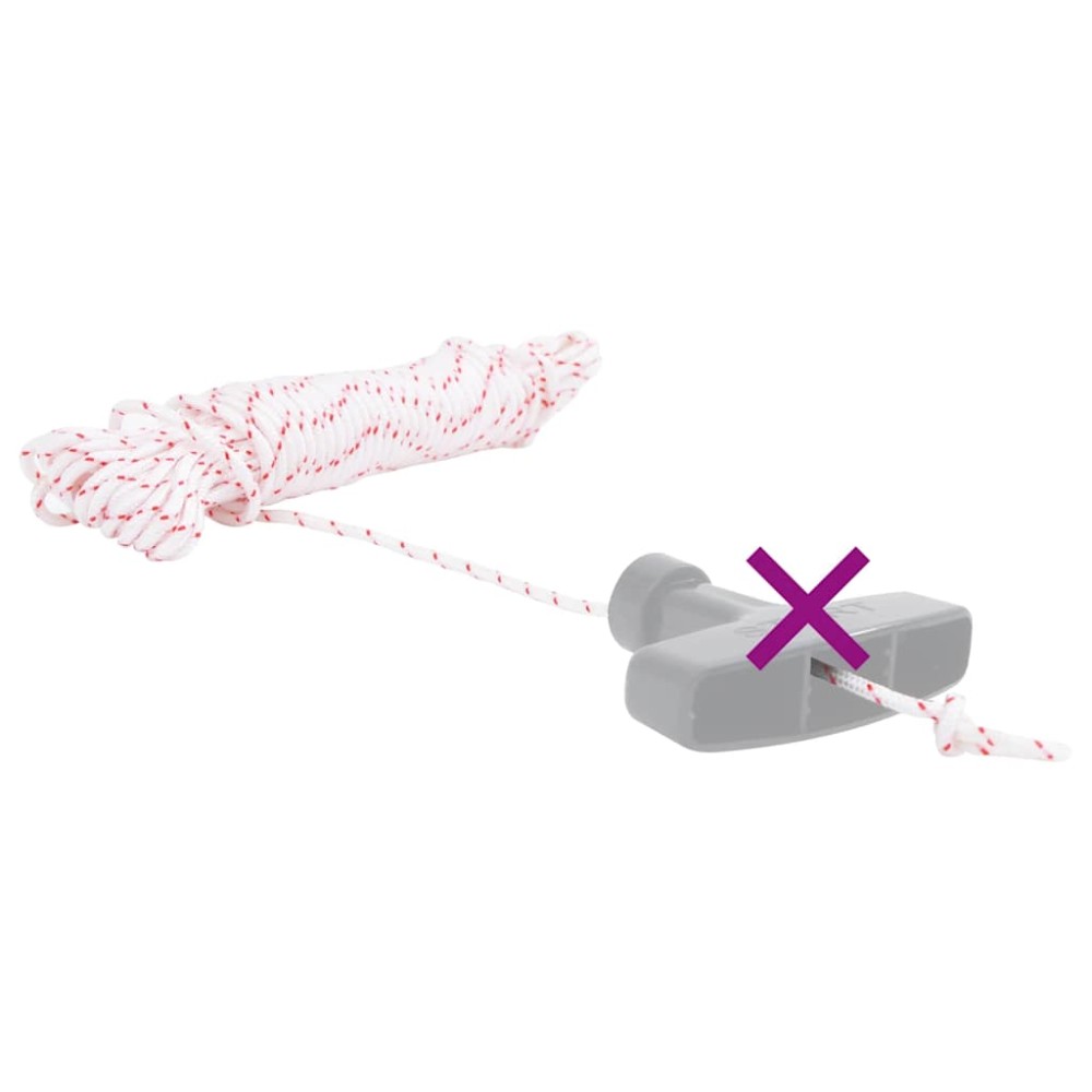 vidaXL Cablu de pornire cu tragere, alb și roșu Ø3 mm 10 m nailon