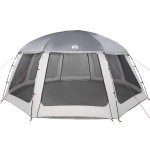 vidaXL Cort de piscină cu pereți detașabili și plasă gri 612x612 cm