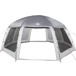 vidaXL Cort de piscină cu pereți detașabili și plasă gri 612x612 cm