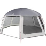 vidaXL Cort de piscină cu pereți detașabili și plasă gri 612x612 cm