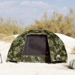 vidaXL Cort de pescuit pentru 3 persoane, camuflaj, rezistent la apă