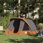 vidaXL Cabină cort de camping 4 persoane gri și portocaliu impermeabil vidaXL Cabină cort de camping 4 persoane gri și portocaliu impermeabil