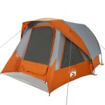 vidaXL Cabină cort de camping 4 persoane gri și portocaliu impermeabil vidaXL Cabină cort de camping 4 persoane gri și portocaliu impermeabil