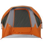 vidaXL Cabină cort de camping 4 persoane gri și portocaliu impermeabil vidaXL Cabină cort de camping 4 persoane gri și portocaliu impermeabil