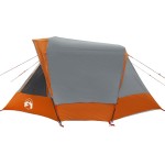 vidaXL Cabină cort de camping 4 persoane gri și portocaliu impermeabil vidaXL Cabină cort de camping 4 persoane gri și portocaliu impermeabil