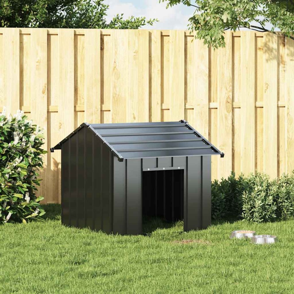 vidaXL Casă pentru câini cu acoperiș 85x107x81 cm oțel galvanizat