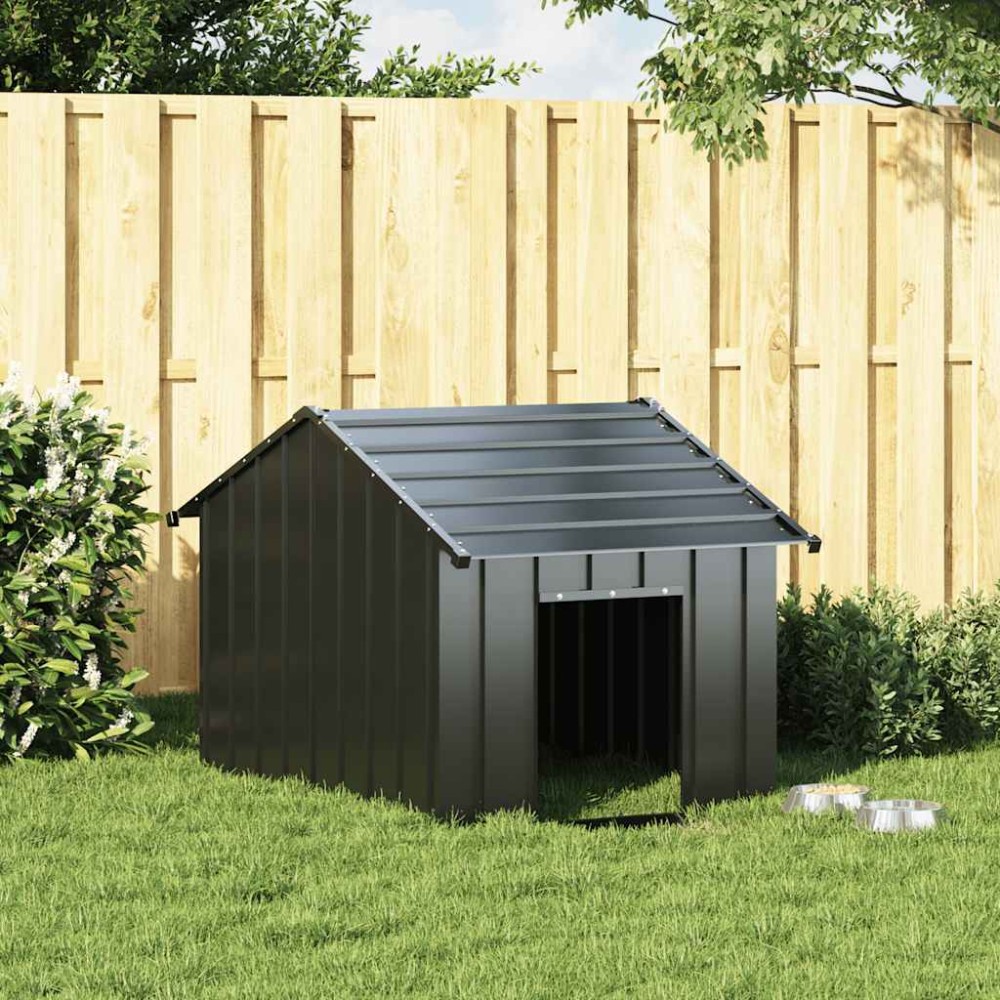 vidaXL Casă pentru câini cu acoperiș 83x130x85 cm oțel galvanizat