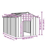 vidaXL Casă pentru câini cu acoperiș 113x153x101 cm oțel galvanizat vidaXL Casă pentru câini cu acoperiș 113x153x101 cm oțel galvanizat