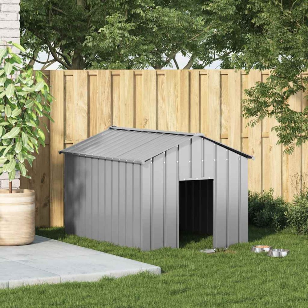 vidaXL Casă pentru câini cu acoperiș 113x153x101 cm oțel galvanizat