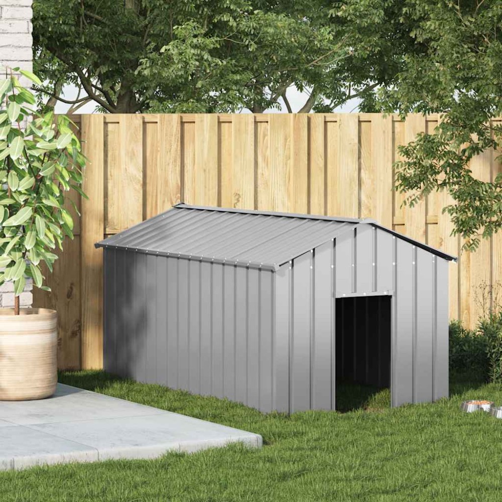 vidaXL Casă pentru câini cu acoperiș 114x202x101 cm oțel galvanizat