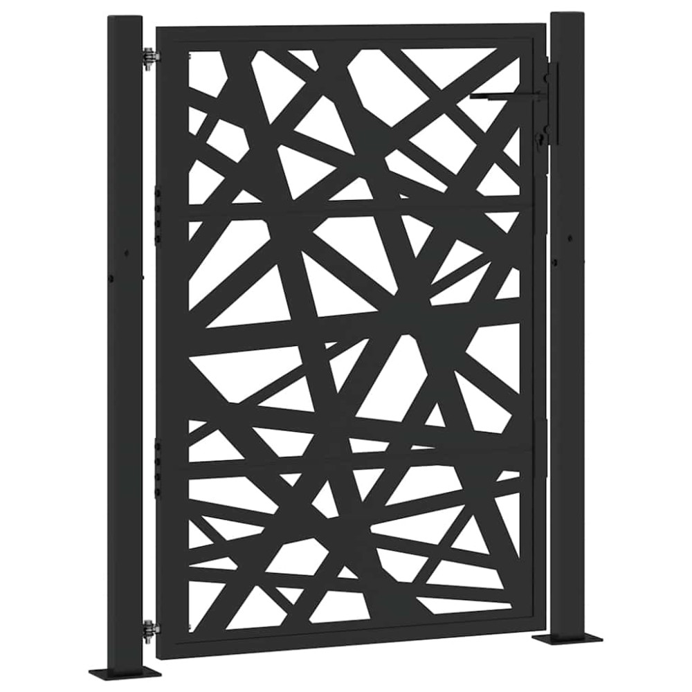 vidaXL Poarta de gradina neagra 105x130 cm Design cu lumina din otel