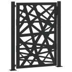 vidaXL Poarta de gradina neagra 105x130 cm Design cu lumina din otel